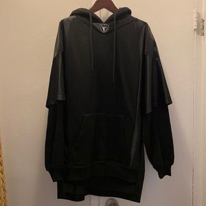 Alexander Wang Runway Hoodie with jersey overlay size small